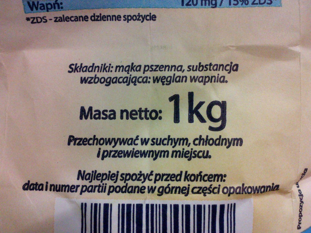 Skład mąki z Biedronki